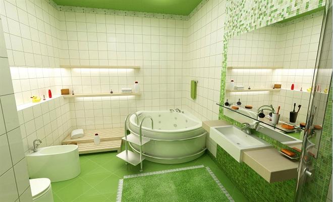 Green Shades of Bathroom Tiles