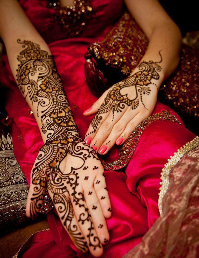 Heart shaped mehndi design For Hands