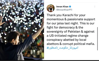 Imran Khan Thanked Karachities For Supporting 