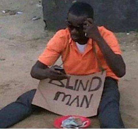 funny blind man