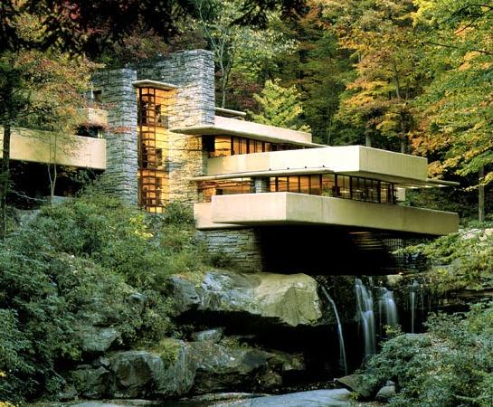 House in Moutain with Falling water