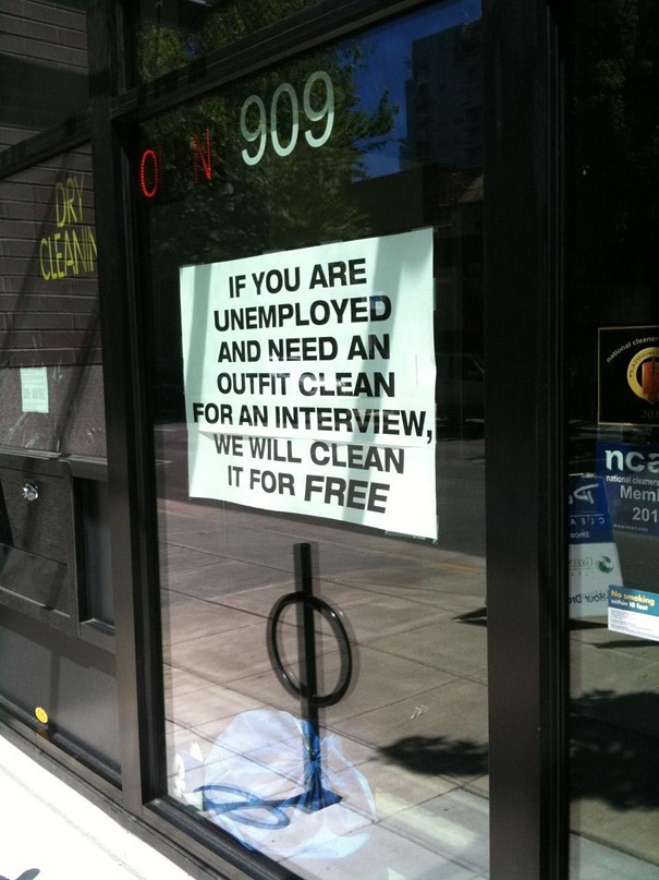 Free Dry cleaners for Job Hunters