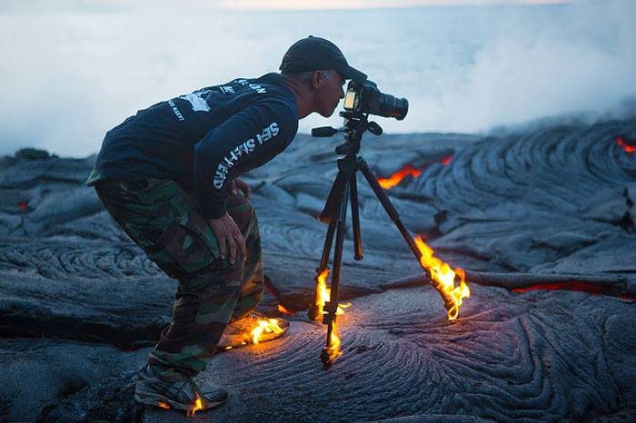 Lava Burning Fire During Taking Shot