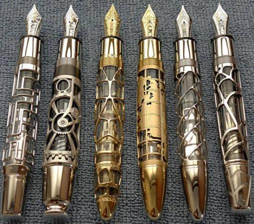 Absolutely Beautiful Hand Made Skeleton Fountain Pens
