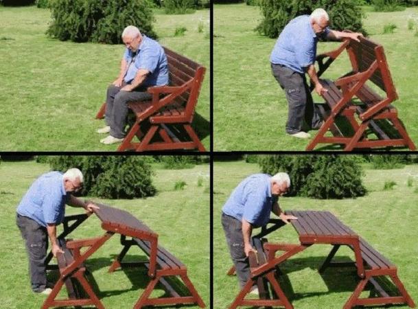 Amazing Folding Picnic Table & Bench
