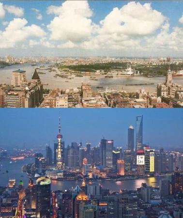 Shanghai in 1990 and 2010
