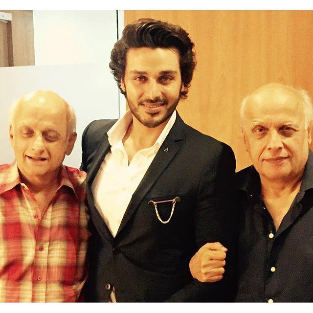 Ahsan Khan With Mahesh Bhatt & Mukesh Bhatt In Mumbai