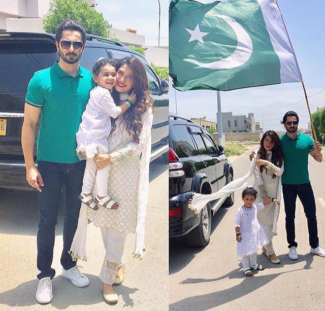 Ayeza, Danish & Their Little Angel Hoorain Celebrating Independence Day