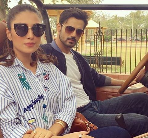 Ayeza Khan & Zahid Ahmed On The Sets