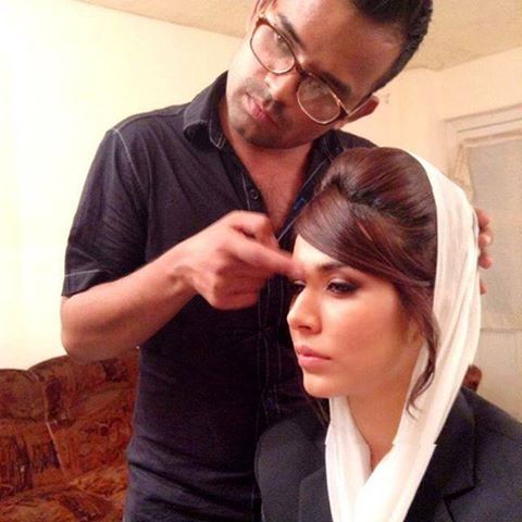 Ayyan Ali getting ready for a shoot