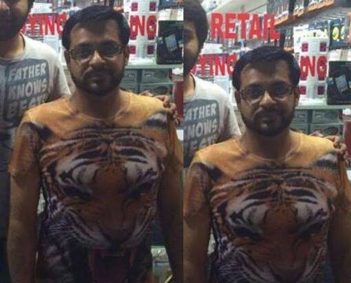 Dr. Aamir Liaquat Hussain Wearing Tiger T Shirt