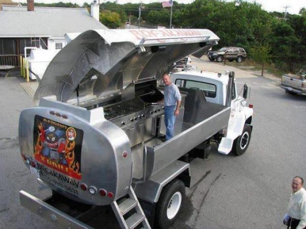 Oil Truck Turned into a Barbecue Grill