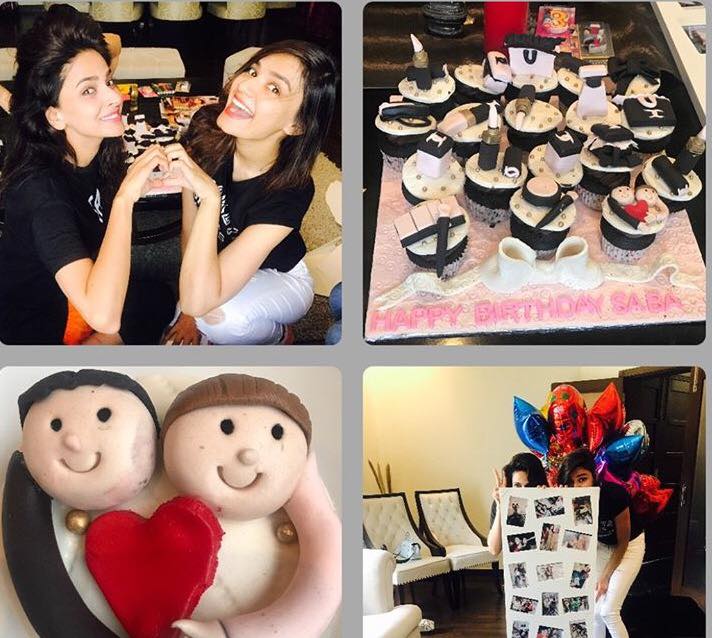 Saba Qamar Celebrating Her Birthday With Friend