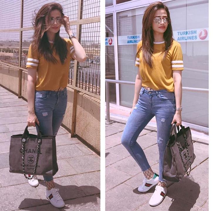 Sana Javed Spotted At Jinnah International Airport
