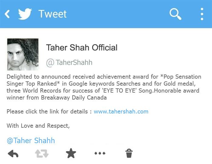 TAHER SHAH Received Achievement Award from Canada