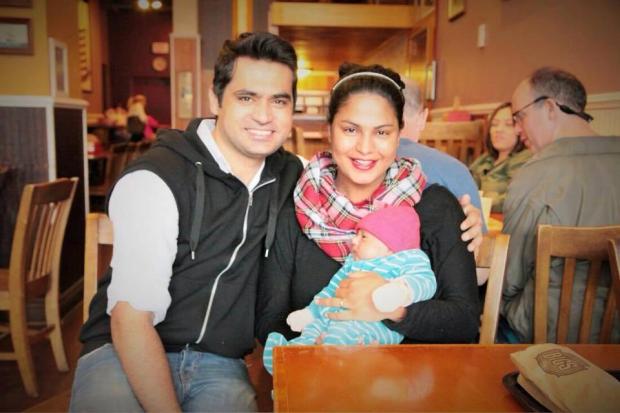 Veena Malik Family Photo With Husband And Son