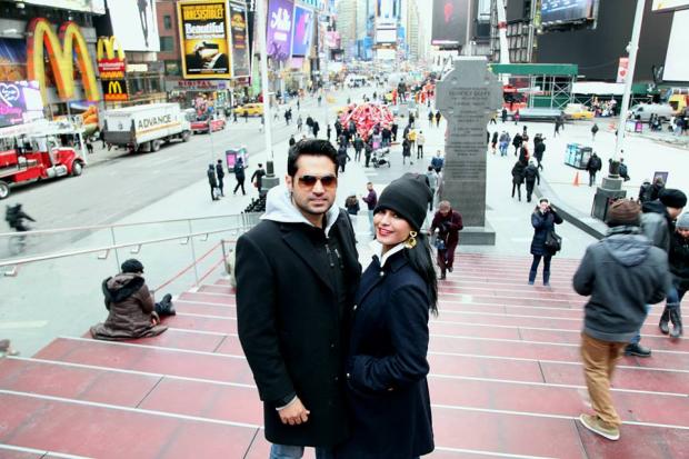 Veena Malik with Husband on World Tour