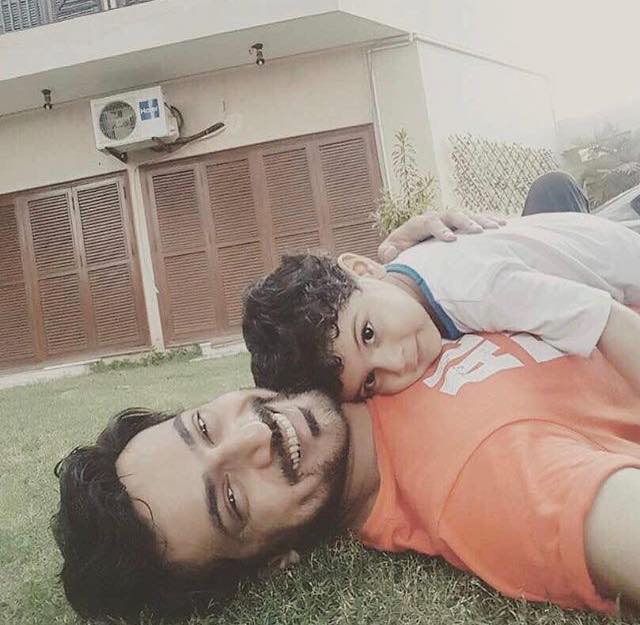 Zahid Ahmed Relaxes With His Son