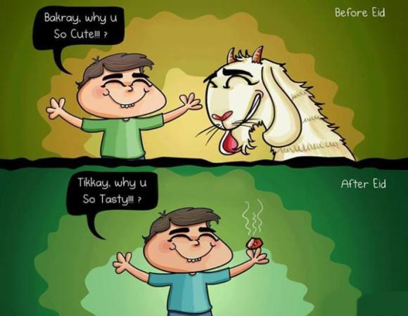 Before & After Eid..... Bakra & Boti