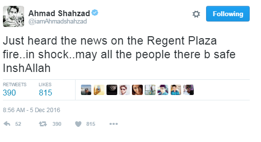 Ahmad Shehzad Tweet