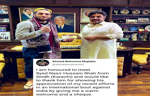 Ahmed Mujtaba Receives Cheque, Sindhi Topi And Ajrak From Information Ministry Sindh