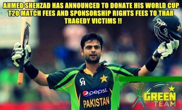 Ahmed Shehzad to Donate One Match Fee to Thar Relief Activities