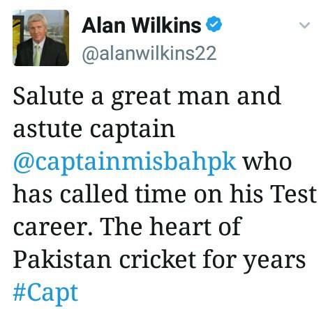 Alan Wilkins Tweet About Misbah