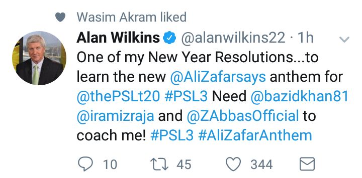 Alan Wilkins Tweeted About PSL 3
