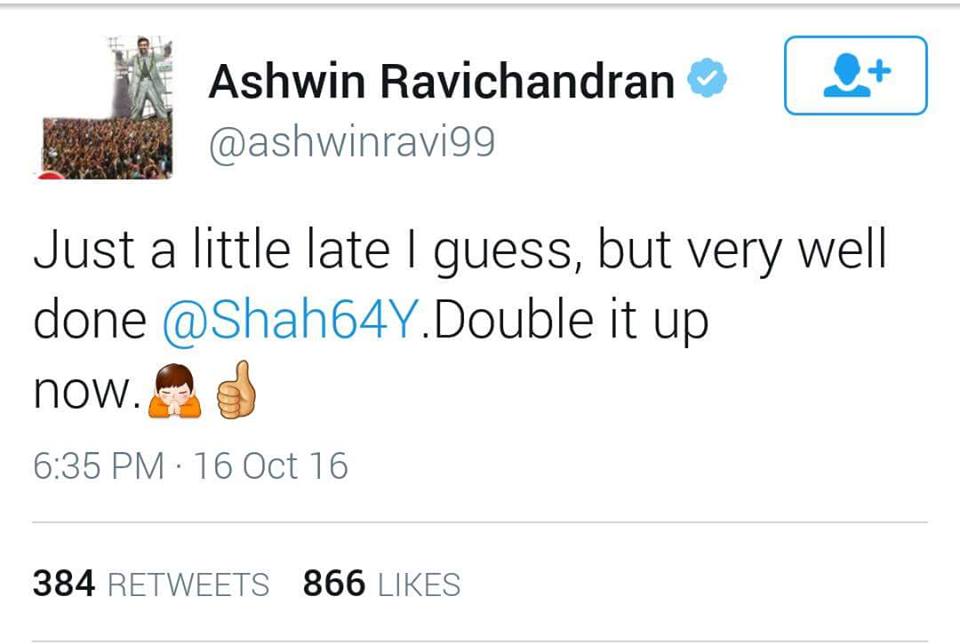 Ashwin praises Yasir Shah