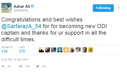 Azhar Ali Tweet