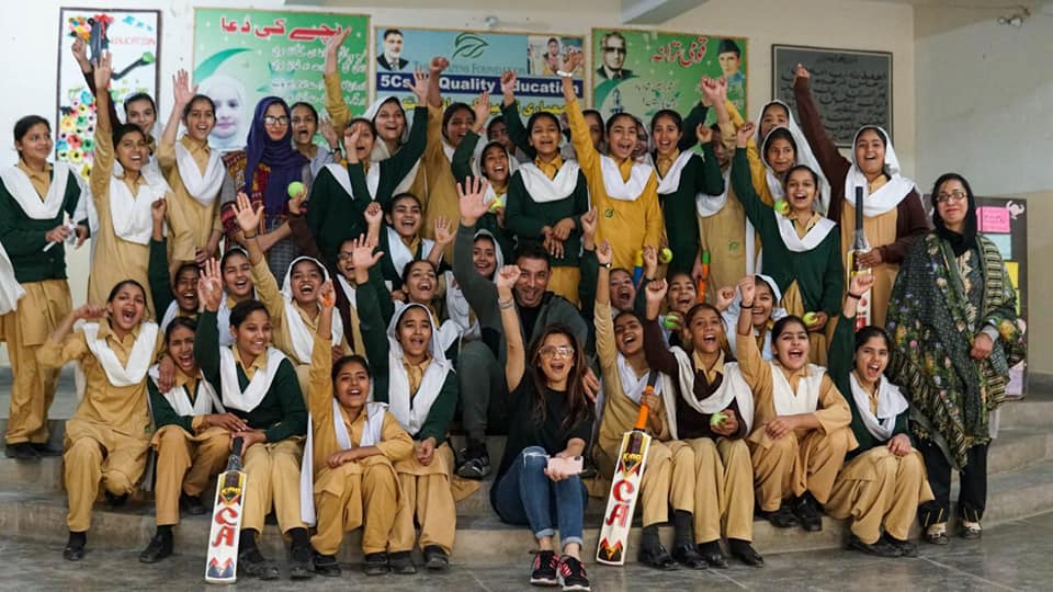 Azhar Mahmood And His Wife Visited The Citizen Foundation Girls School In Lahore