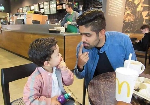 Babar Azam With His Nephew