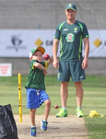 Brad Haddin And His Son Zac Haddin