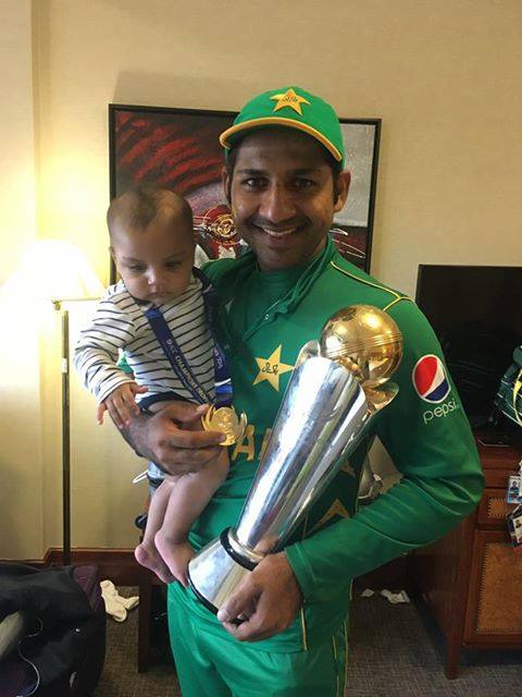 Captain with Prize and his son Abdullah