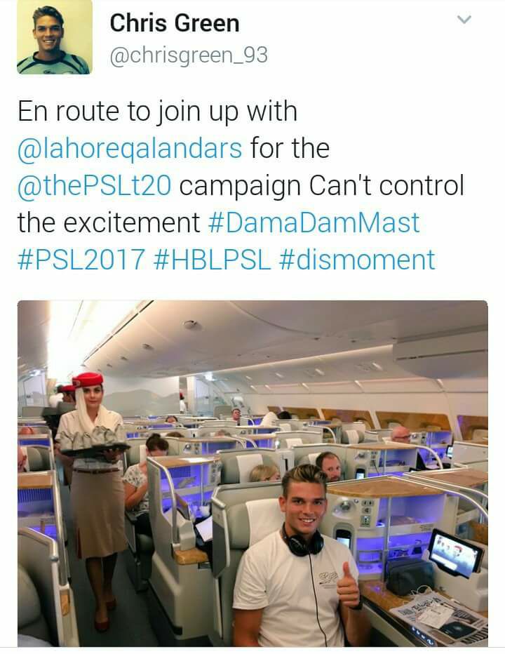 Chris Green Will Join Lahore Qalandars