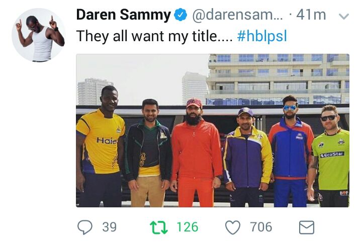 Daren Sammy Tweeted About PSL 3