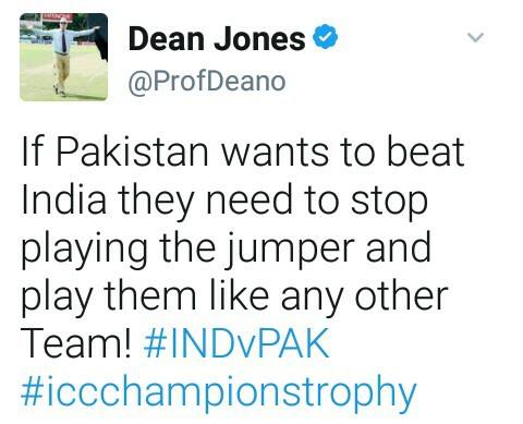 Dean Jones Tweet About Pak-India Match