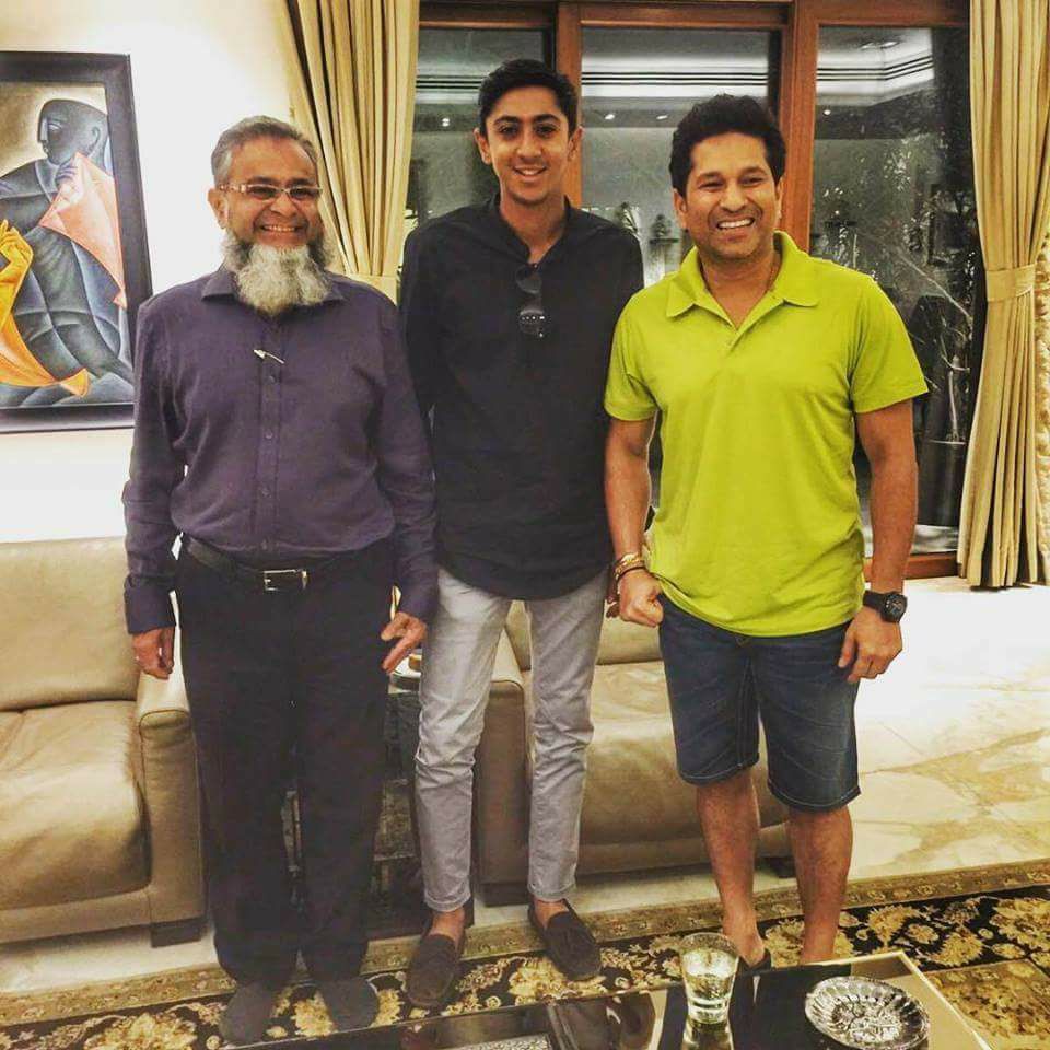 England Rising Star Haseeb Hameed With Sachin Tendulkar
