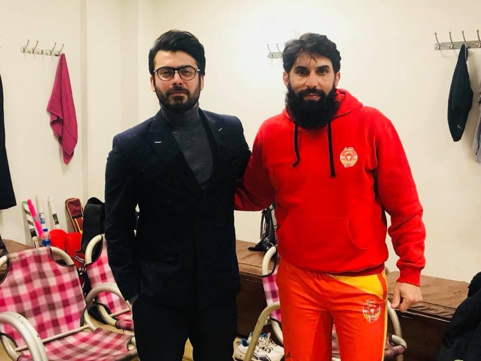 Fawad Khan At Cricket Match Between Islamabad United & Quetta Gladiators