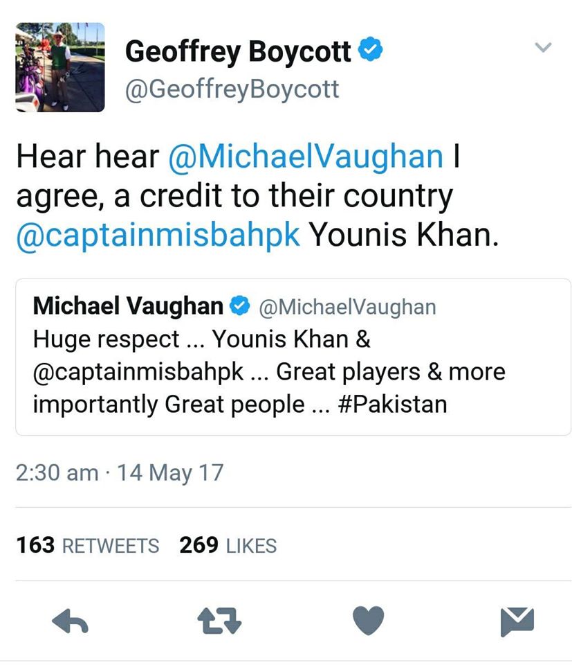 Geoffrey Boycott Tweet