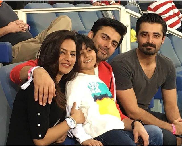 Hamza Ali Abbasi & Fawad Khan with family at ‪PSL‬ opening ceremony
