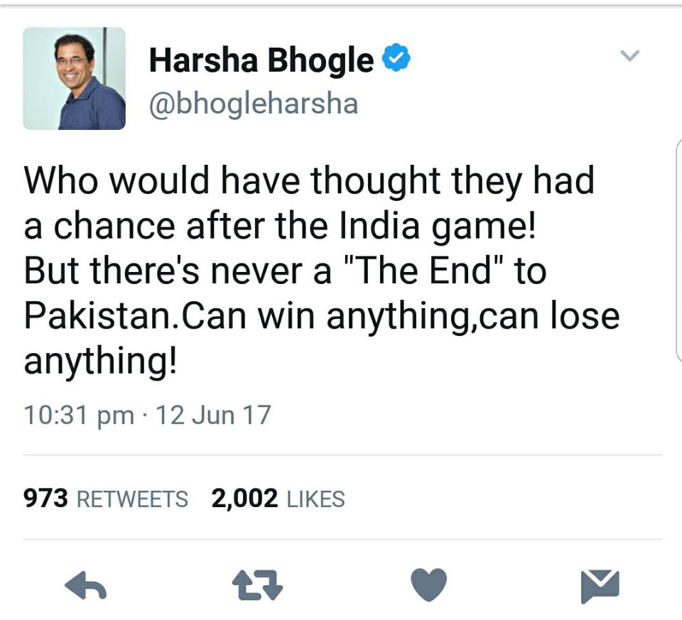 Harsha Bhogle Tweet About Pakistan Qualify For Semis