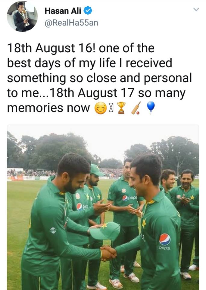 Hasan Ali Tweet - Cricket Images & Photos