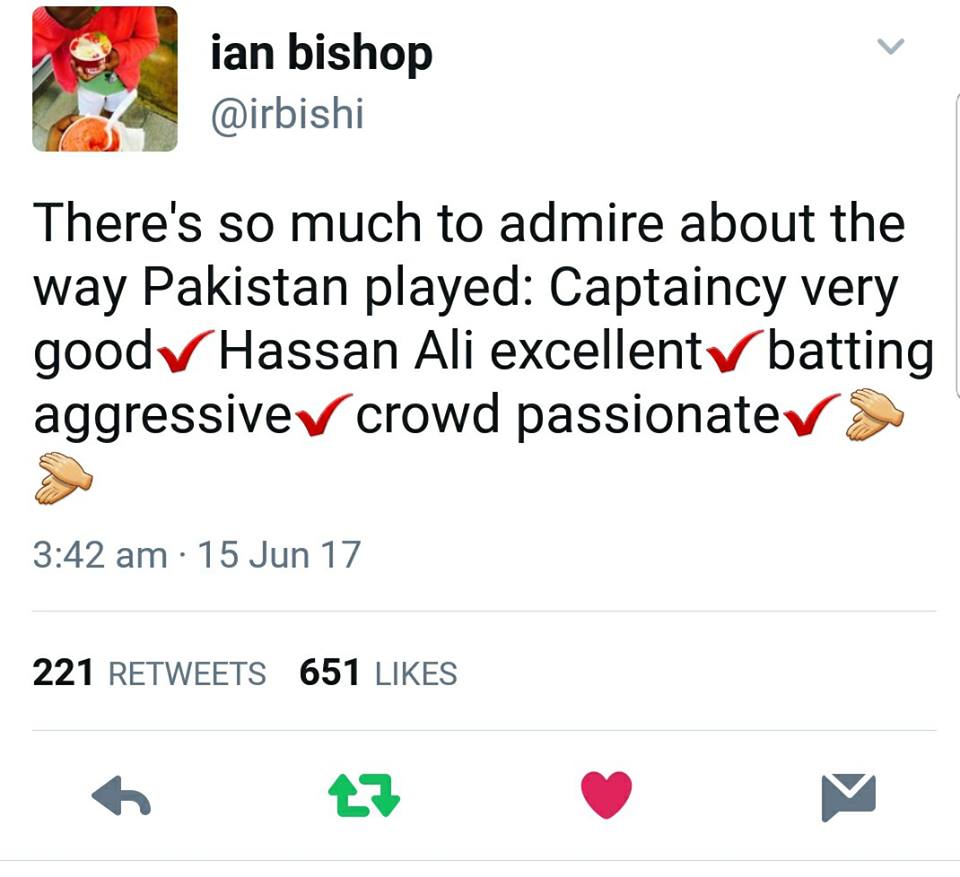 Ian Bishop Tweet