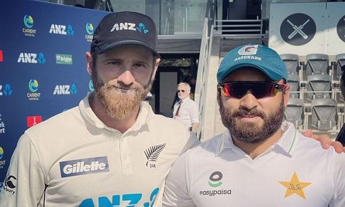 Imran Butt Pictured With Kane Williamson At Christchurch