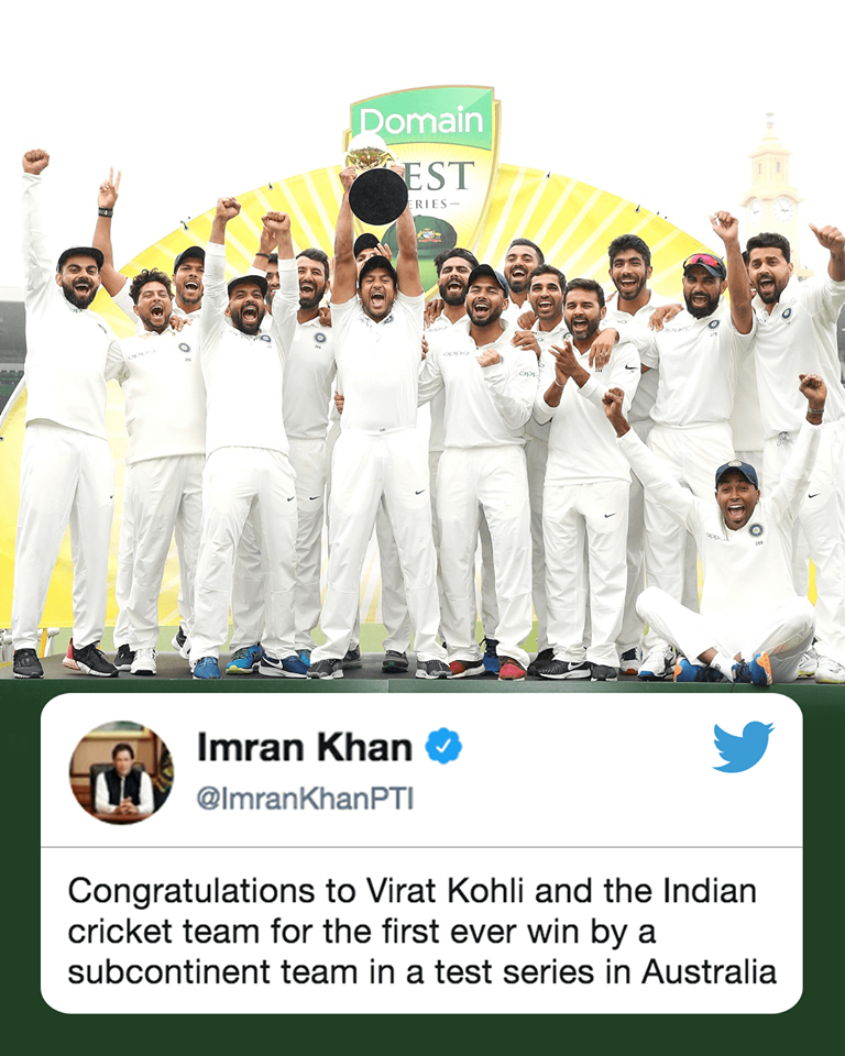 Imran Khan Congratulates Virat Kohli & Indian Cricket Team