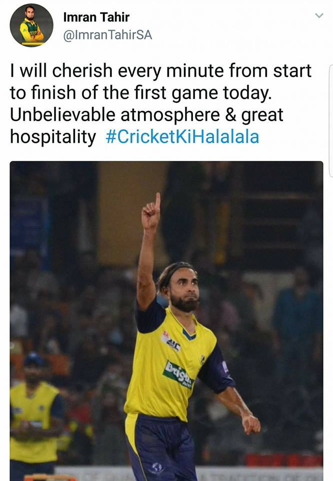 Imran Tahir Tweet After The Match
