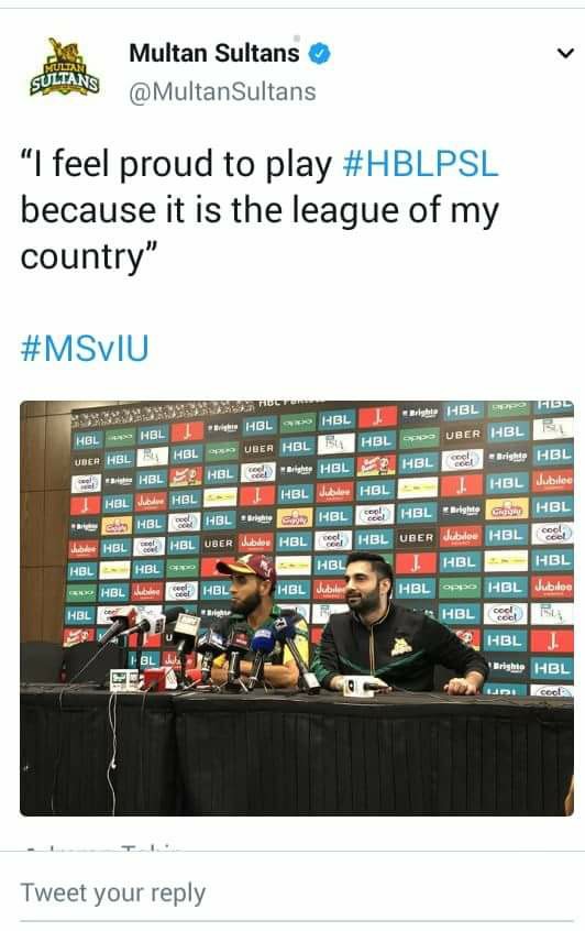 Imran Tahir Tweeted About To Be A Part Of PSL