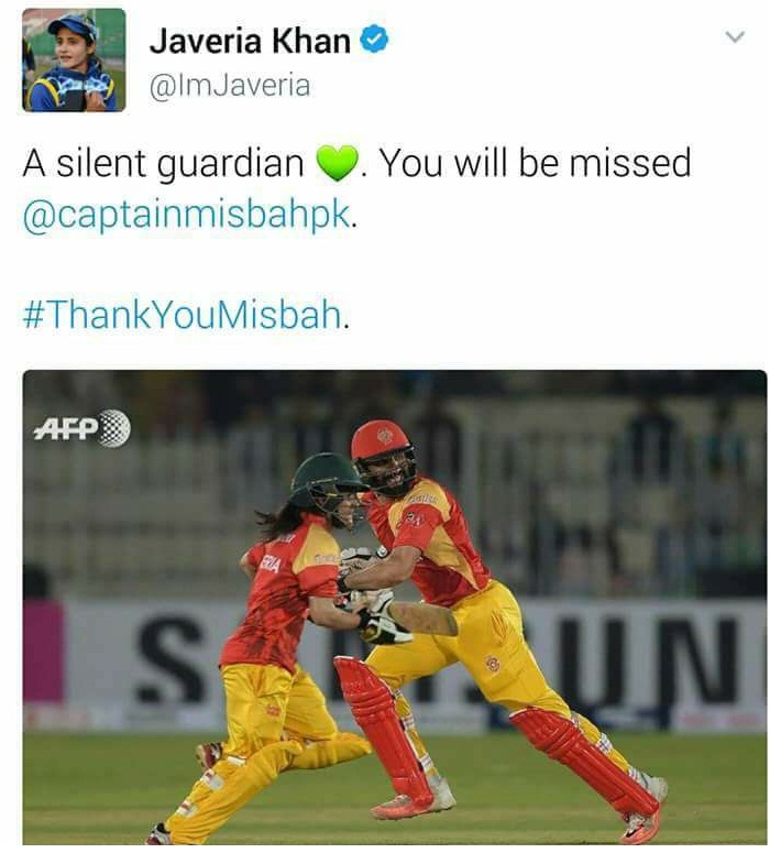 Javeria Khan Tweet About Misbah