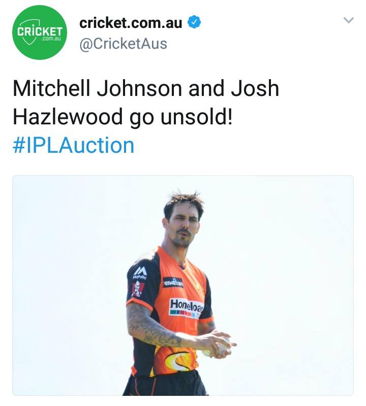 Johnson & Hazlewood Go Unsold In IPL Auction